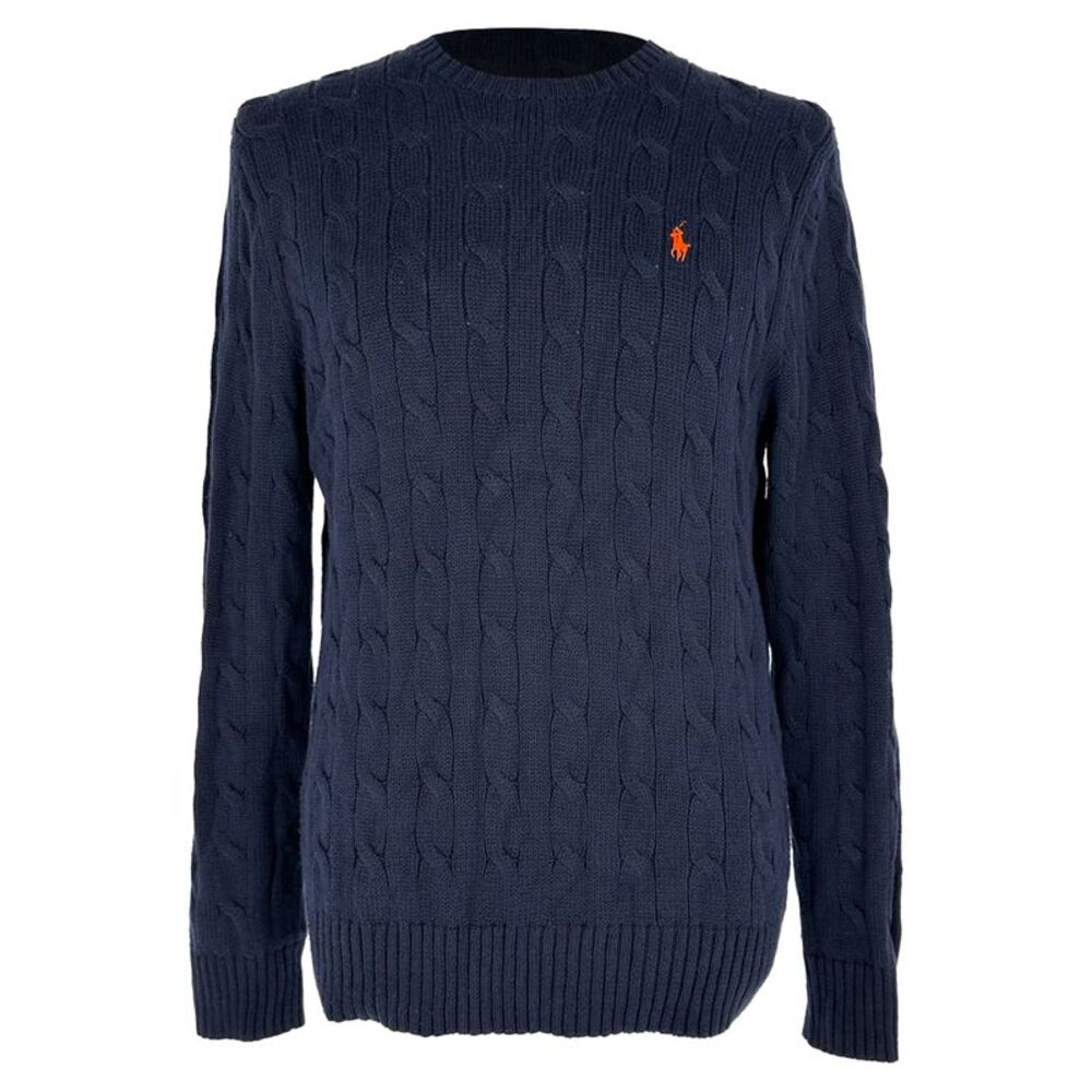 Polo Ralph Lauren Cable-Knit Sweater in Navy Blue Cotton